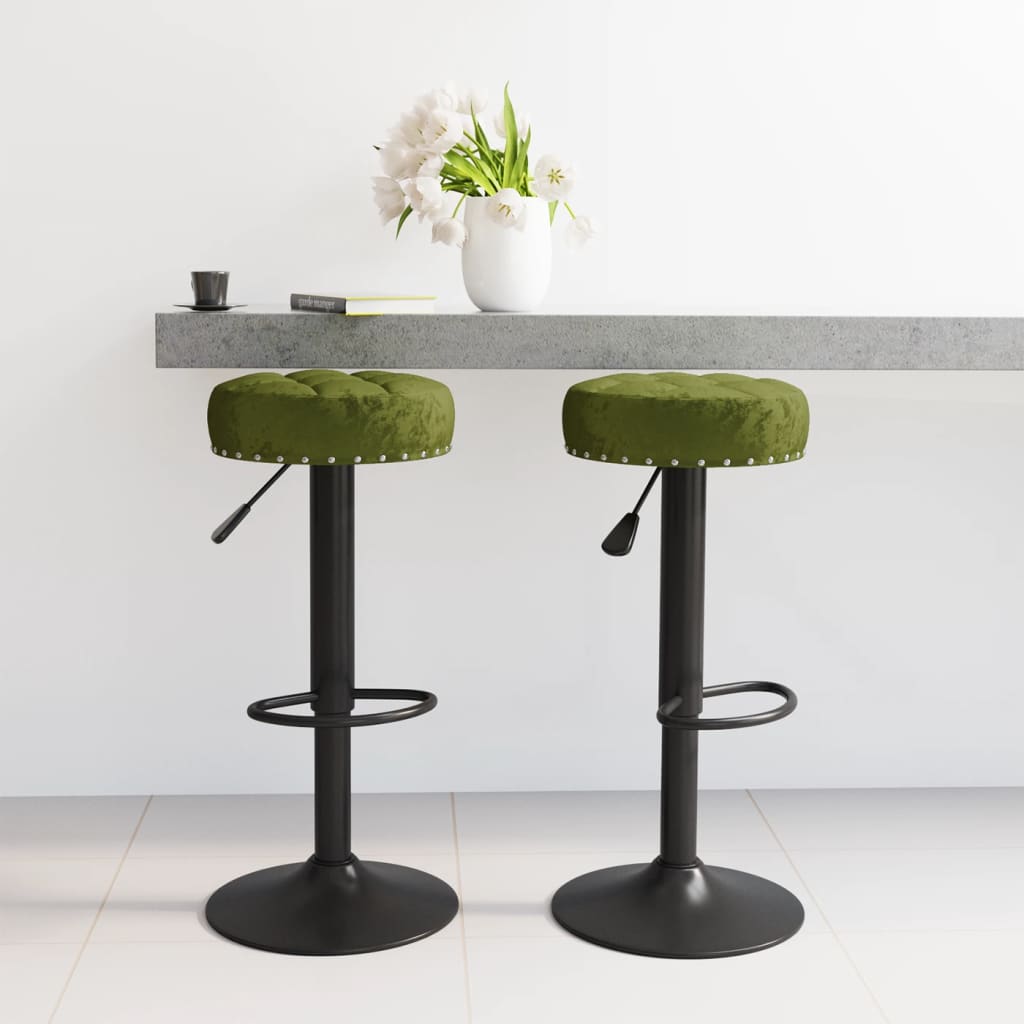 Lot de 2 tabourets de bar design velours vert | DécoInParis Lot de 2 tabourets de bar design velours vert | DécoInParis