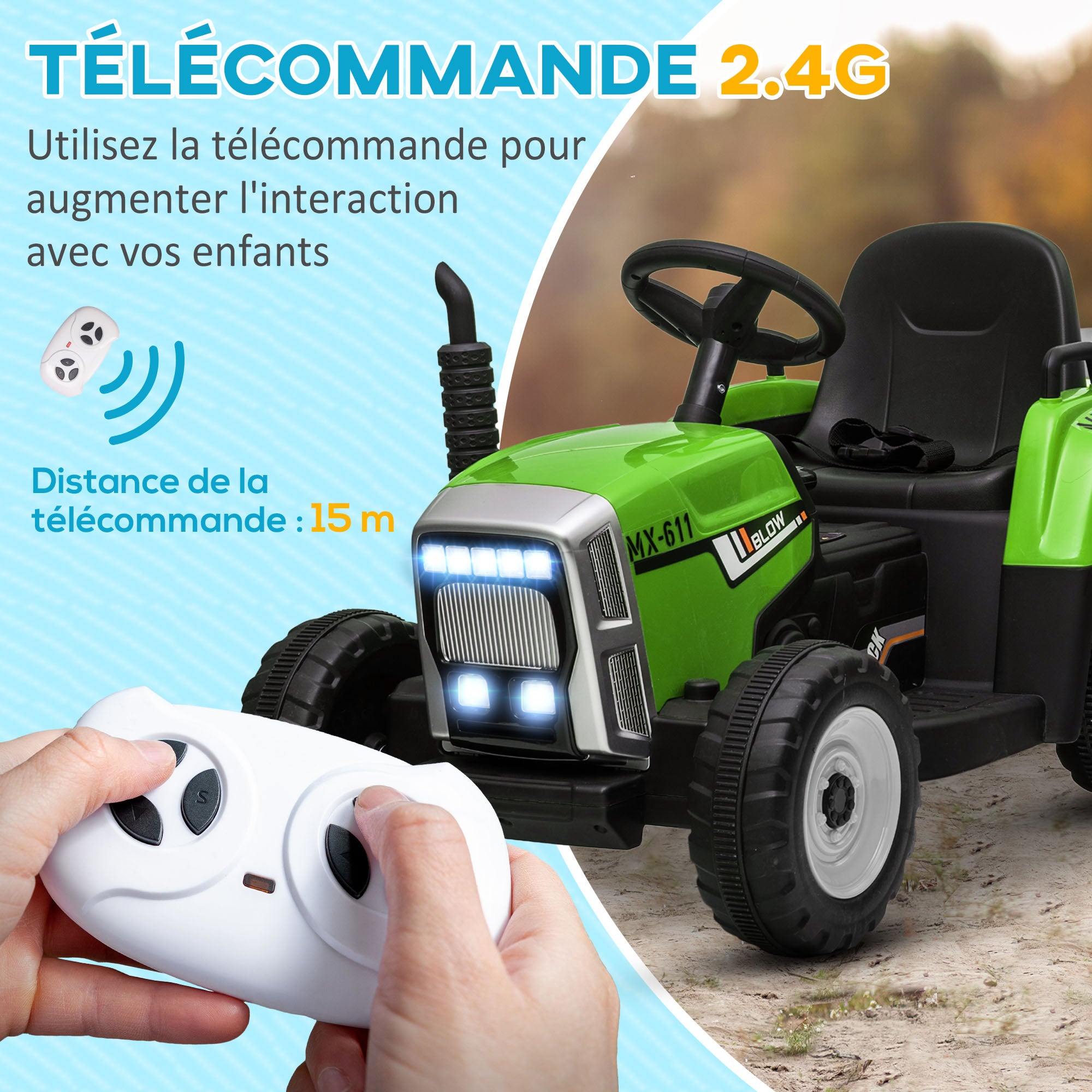 Tracteur électrique enfant PP HOMCOM - 5
