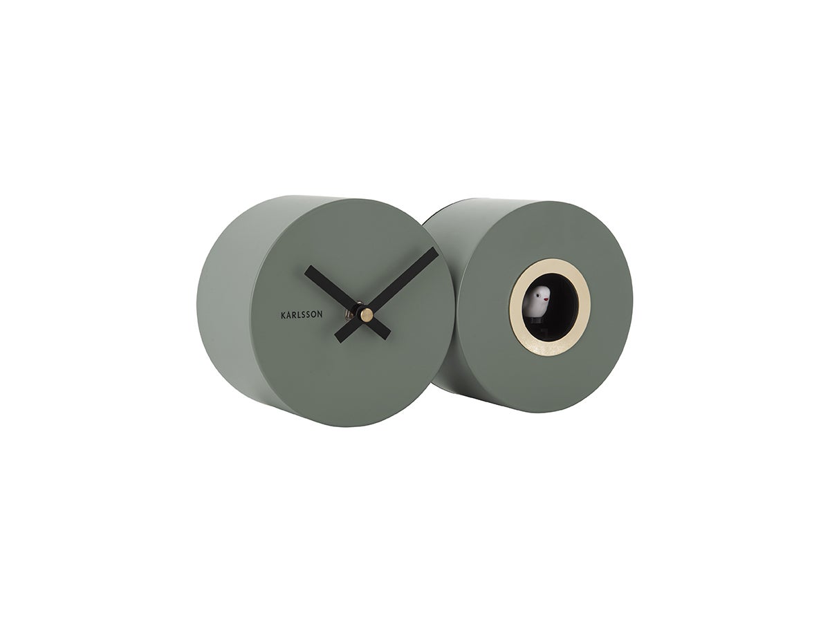 Horloge Murale Coucou Moderne Karlsson - Vert Jungle (KA5768GR), Design Analogique