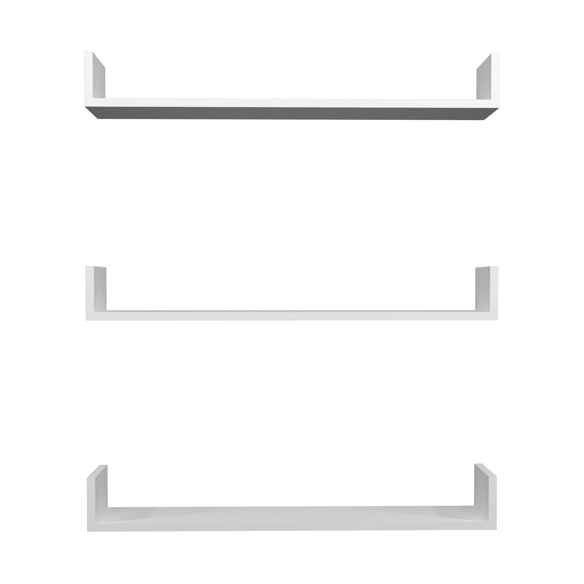 Lot de 3 étagères murales Höganäs 12 x 90 x 15 cm blanc [en.casa] - 7