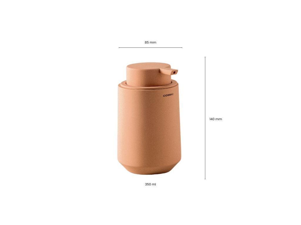 COSMIC Distributeur savon 350ml, Anti-gouttes, Facile à Remplir, Toucher Doux Polyrésine, Toucher Doux, Collection SAONA - 5