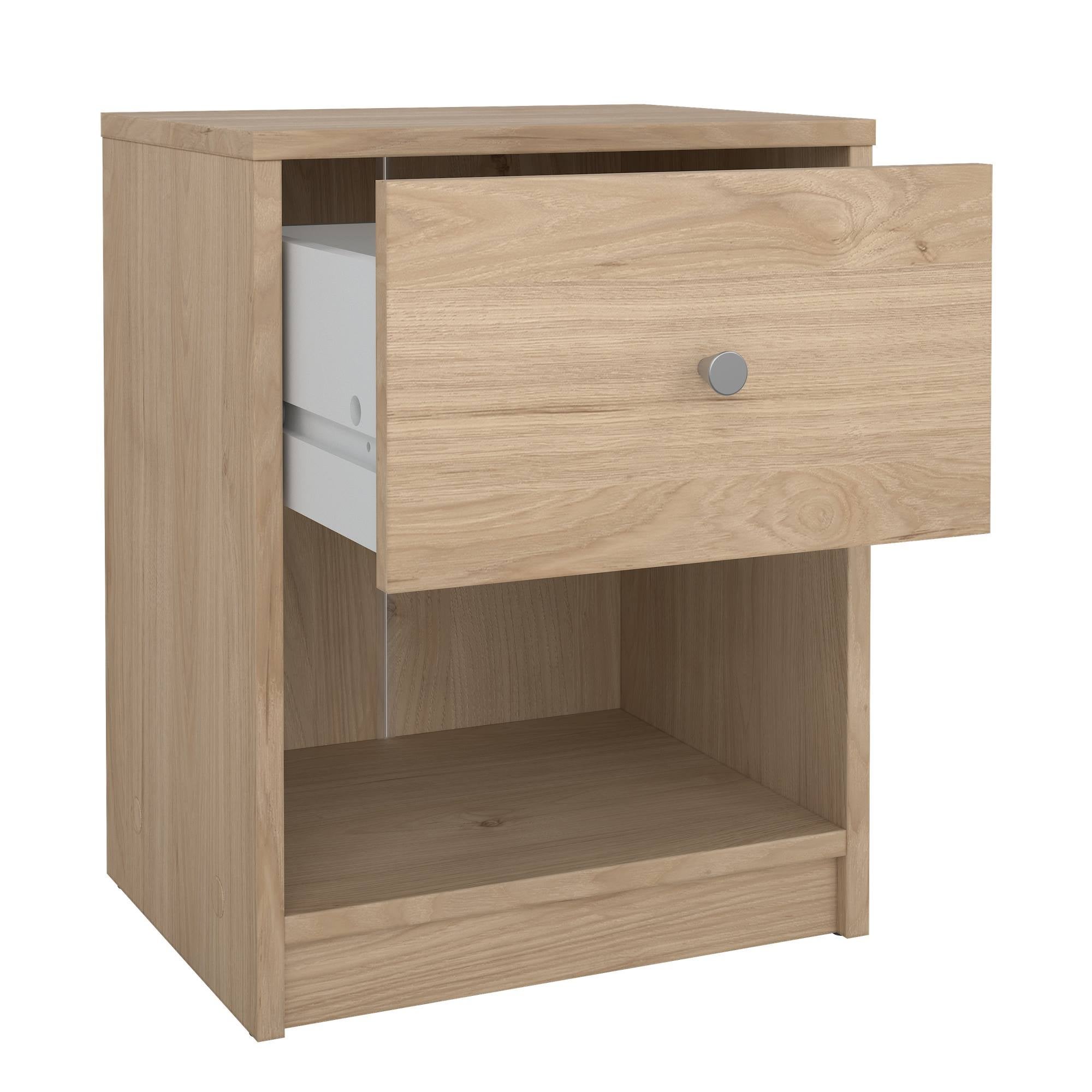 Mesitas de noche Ebro de roble con cajón 37x30x48 cm - 2 muebles - 5