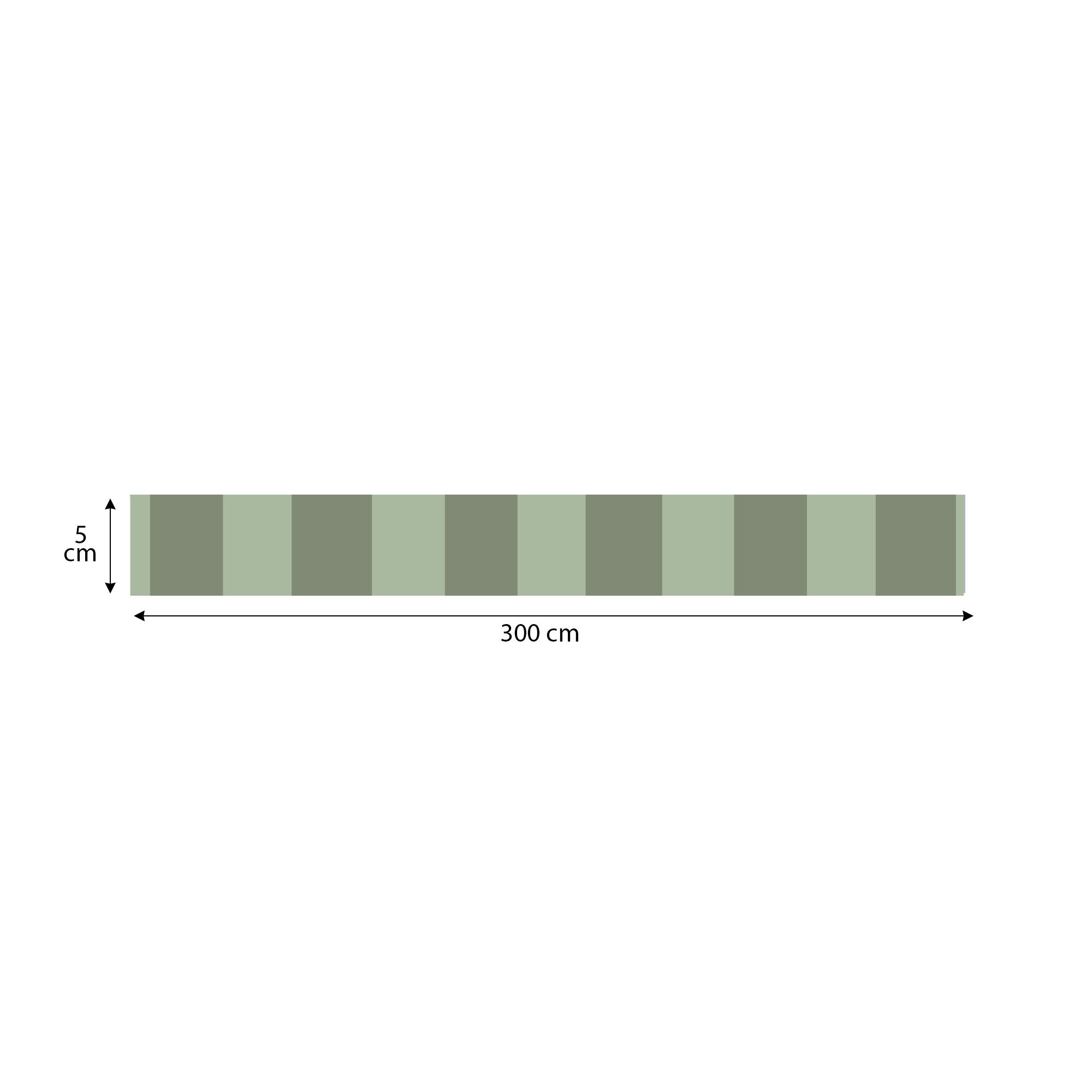 Cenefa adhesiva decorativa, rayas anchas, verde, 5 cm x 300 cm - 5