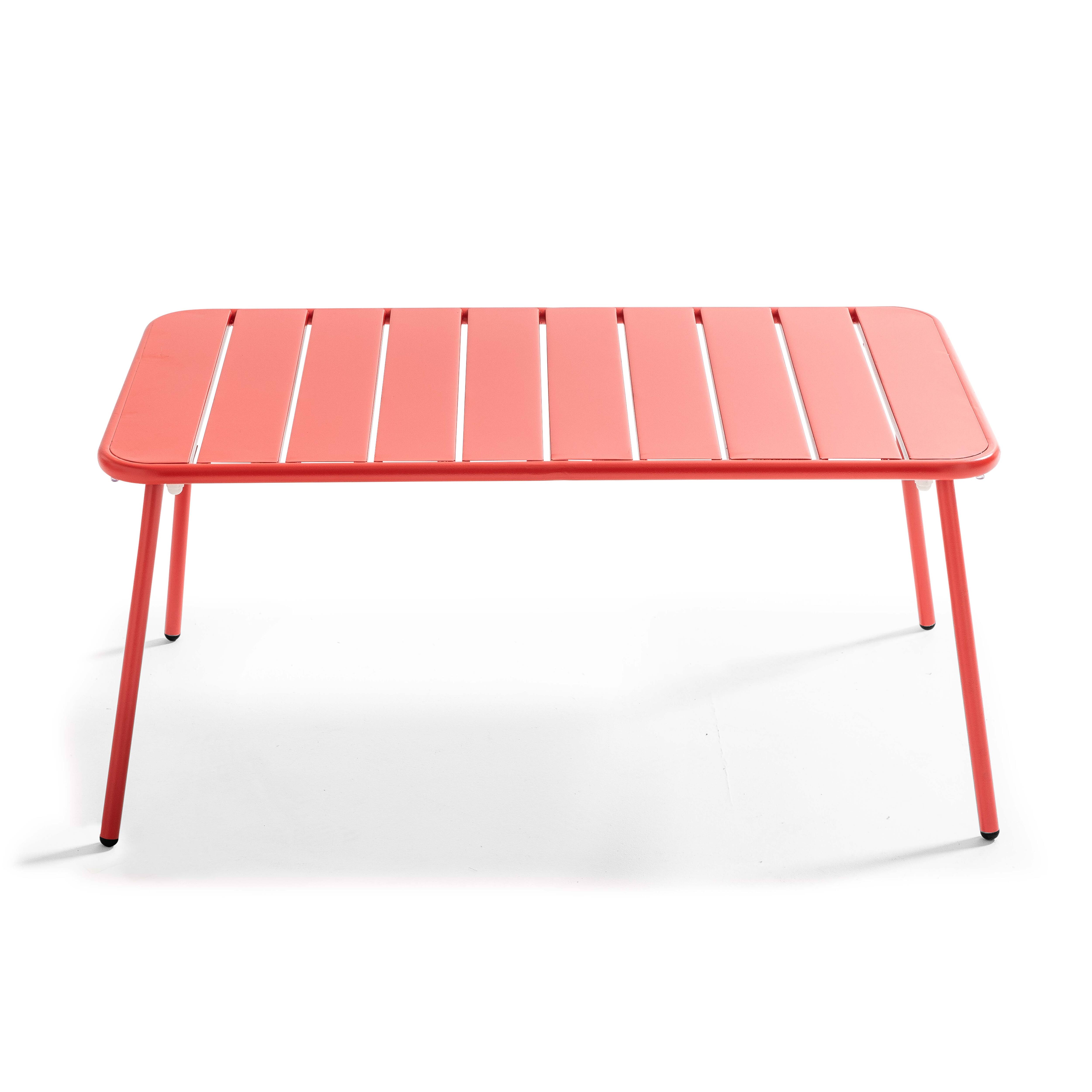 Table basse de jardin acier rouge 90 x 50 cm , Palavas - Oviala - 4