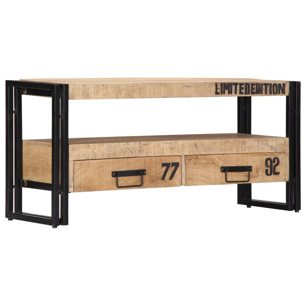 Meuble TV Design Industriel Noir - 120 Cm De Large - 4 Casiers Ouverts + Armoire - Parfait Pour Salon Et Espace Multimédia