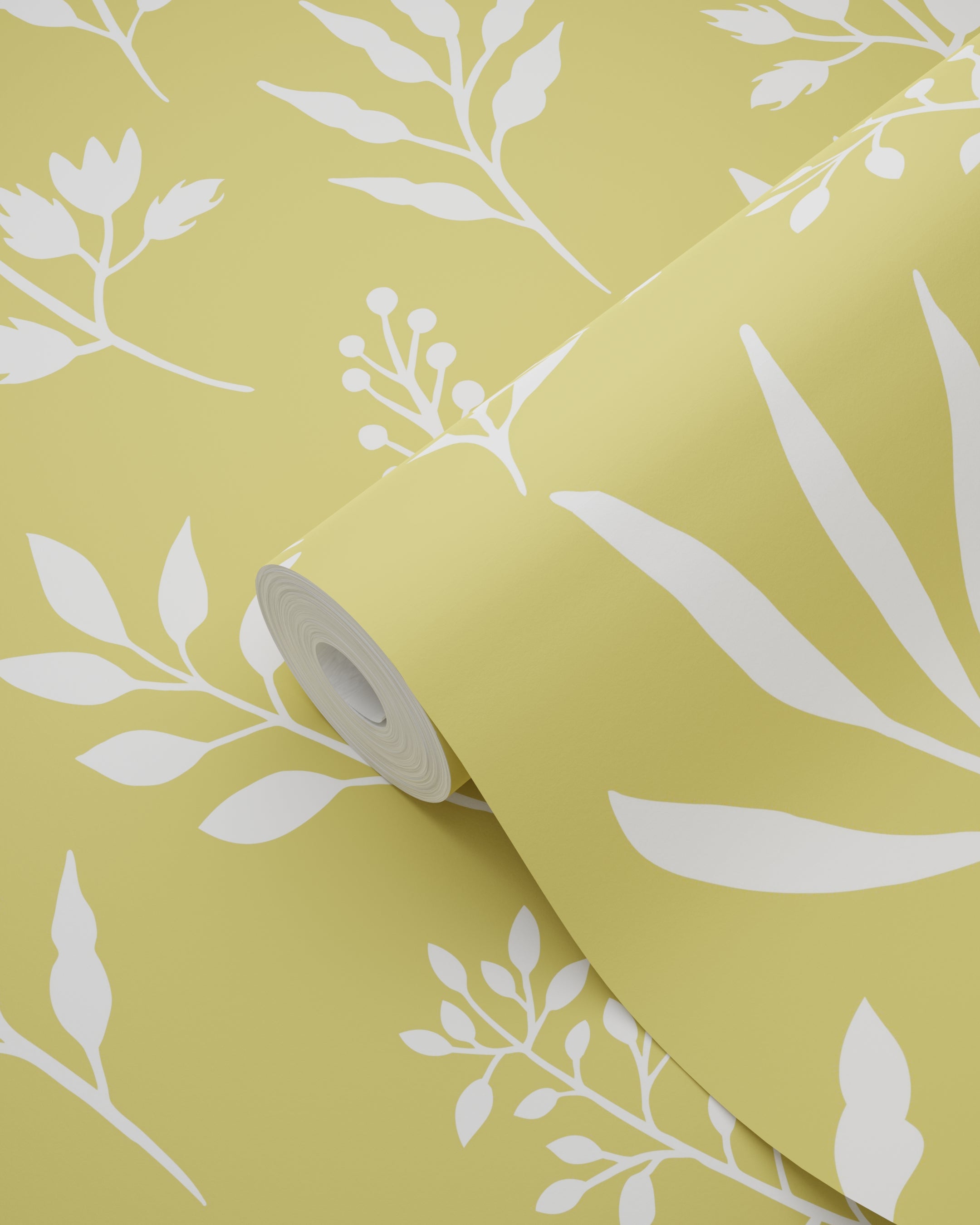 Papier peint fleurs au style scandinave jaune ocre - 53 cm x 10.05 m - ESTAhome - 8