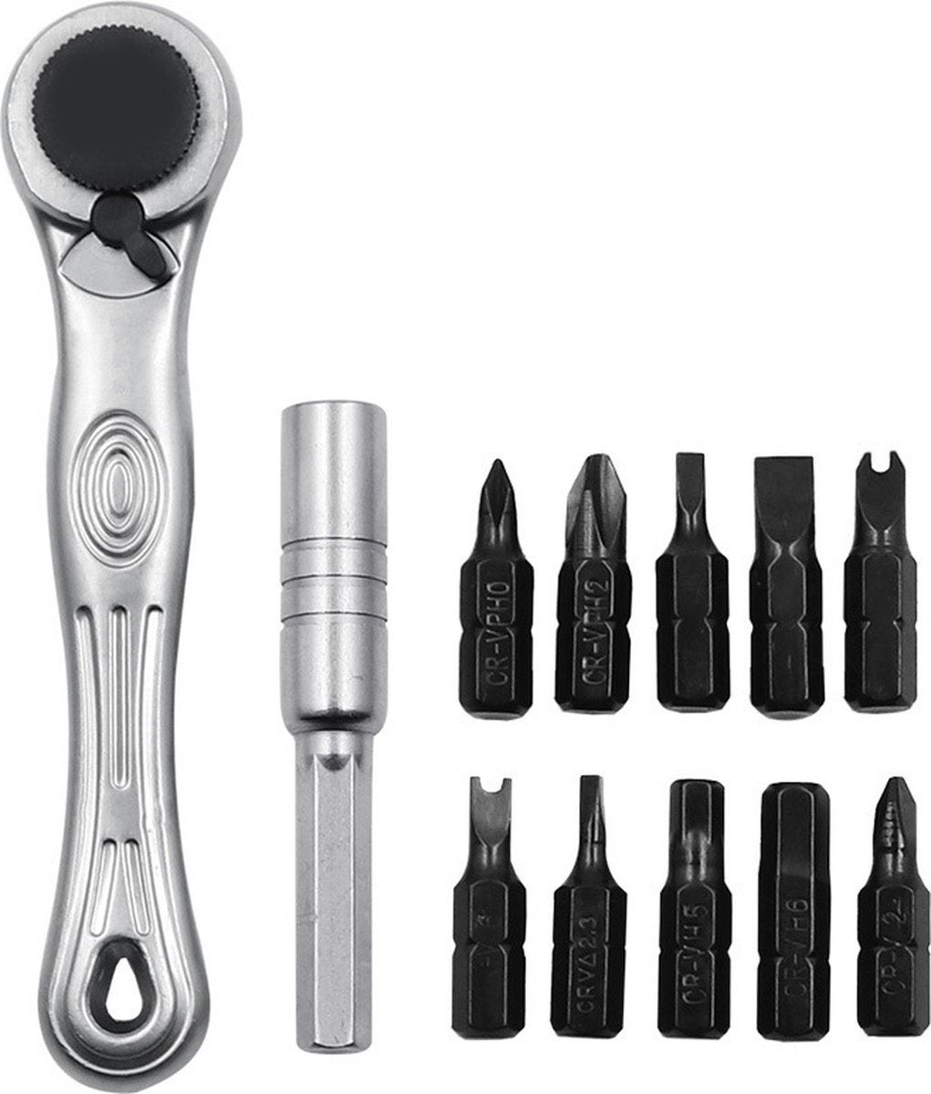 Coffret tournevis à cliquet 1/4" et embouts de vissage