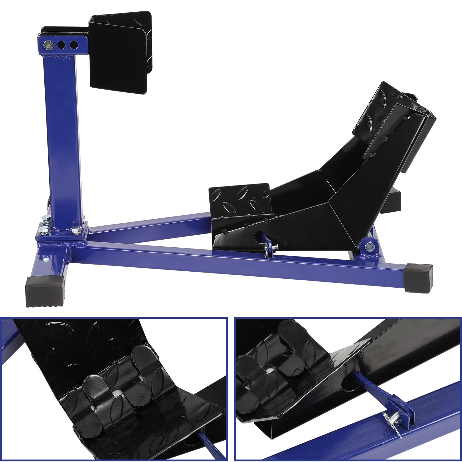 Bloque-roue De Moto Avant Réglable HOMCOM - Support Acier, 14 Niveaux, Pour Roues 34-84 Cm, Capacité 816,5 Kg