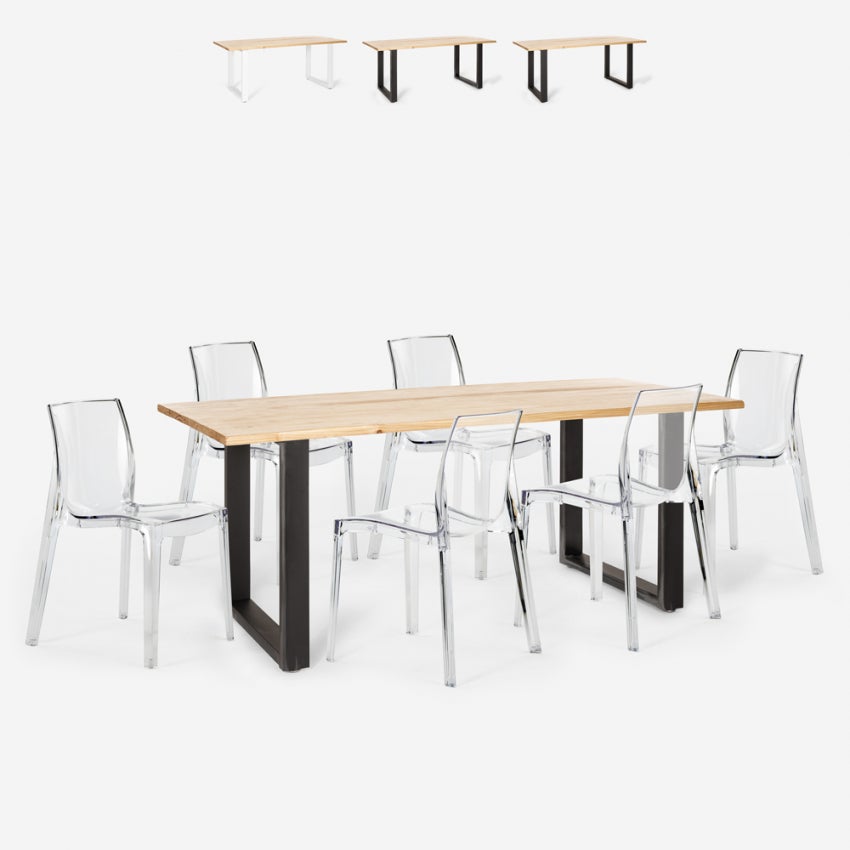 NicBex Set Di 6 Sedie Da Pranzo Trasparenti – Design Moderno, Gambe In Metallo Argento, Senza Braccioli, Impilabili - 3
