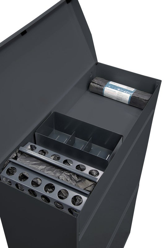 Pattumiera Differenziata 4 Scomparti 68L - Acciaio, Bianco, Con Ripiano