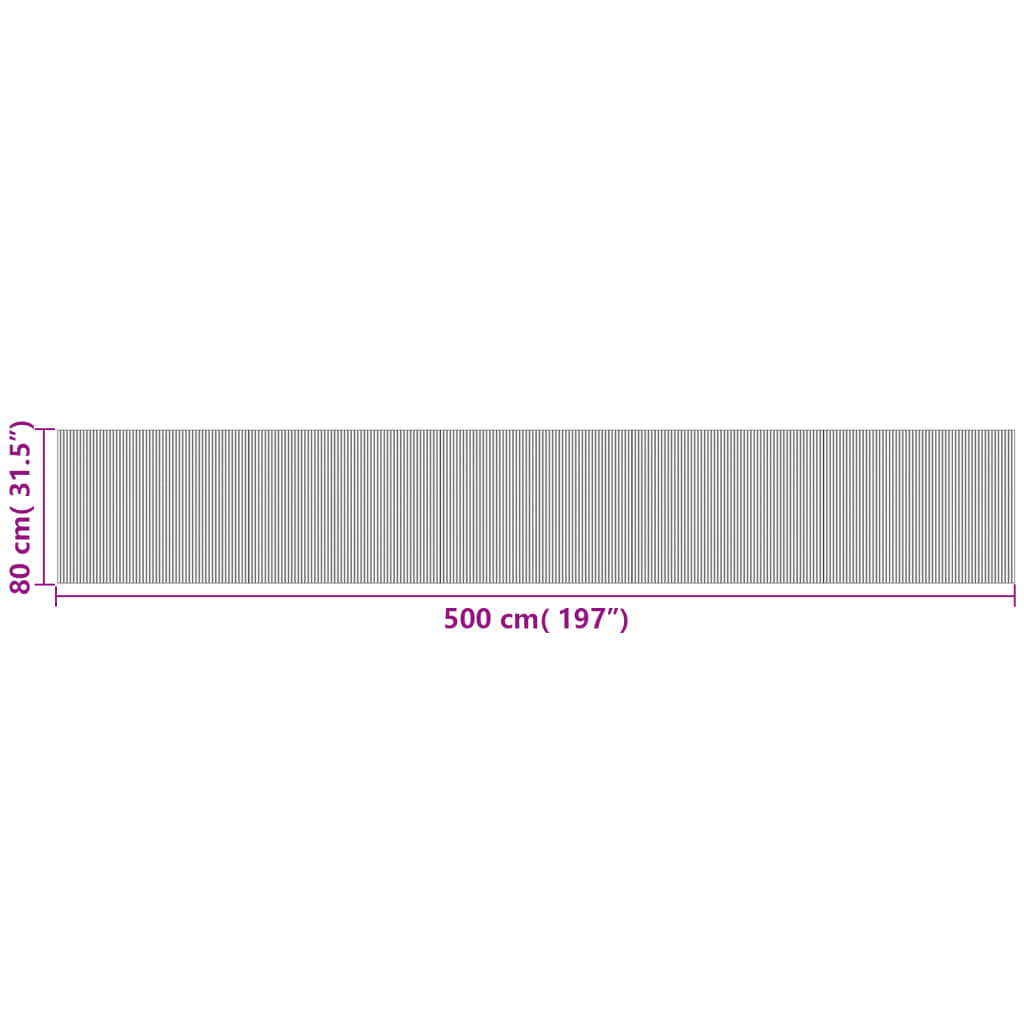 Tapis rectangulaire marron 80x500 bambou - 8
