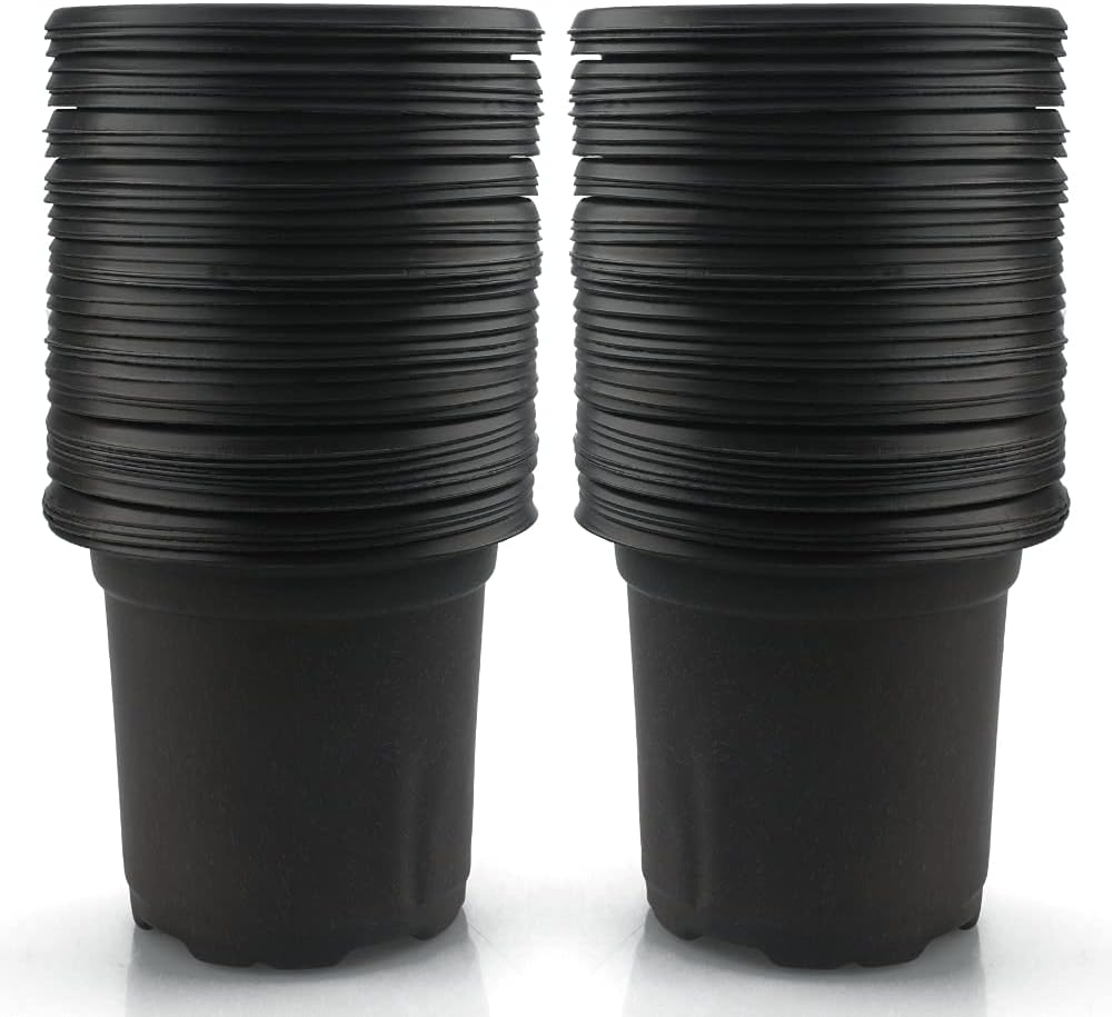Opakowanie 100 czarnych plastikowych doniczek o średnicy 10 cm na sukulenty, warzywa i sadzonki