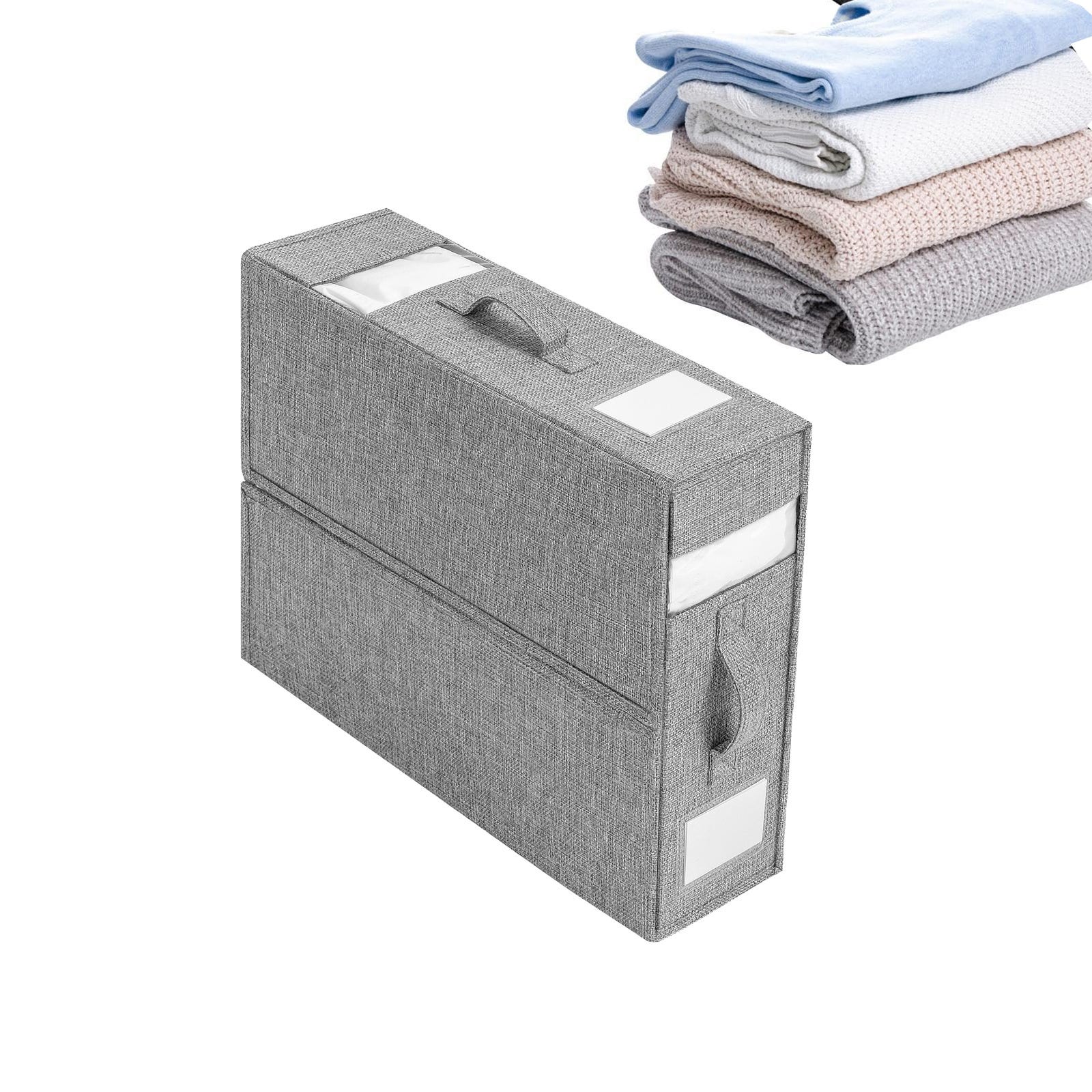 Eurhomewit Organizer per lenzuola, organizer per lenzuola, per copripiumini, organizer pieghevole con finestra e manici, organizer per biancheria da letto, per lenzuola e vestiti, confezione da 2 Eurhomewit Organizer per lenzuola, organizer per lenzuola, per copripiumini, organizer pieghevole con finestra e manici, organizer per biancheria da letto, per lenzuola e vestiti, confezione da 2