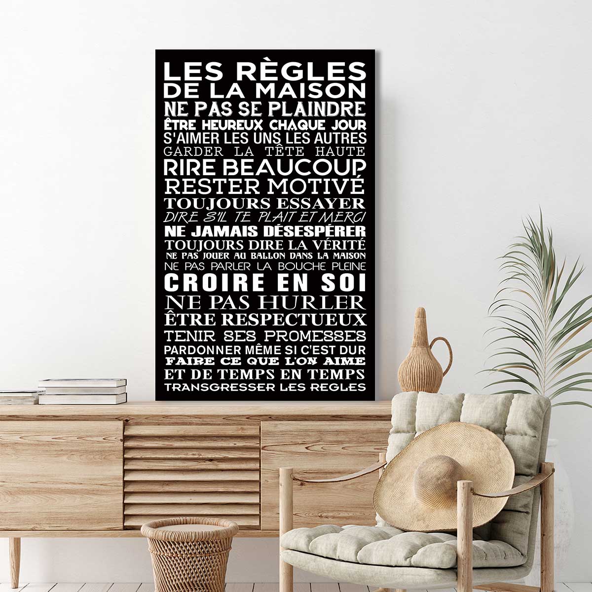 Les règles de la maison 1, Tableau Deco, Tableau cuisine, fabrication française , 50x80 cm - 2