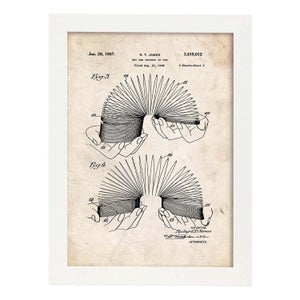Nacnic Poster stampa brevetto stampa. Foglio con il vecchio formato A3 brevetto di disegno con sfondo nero