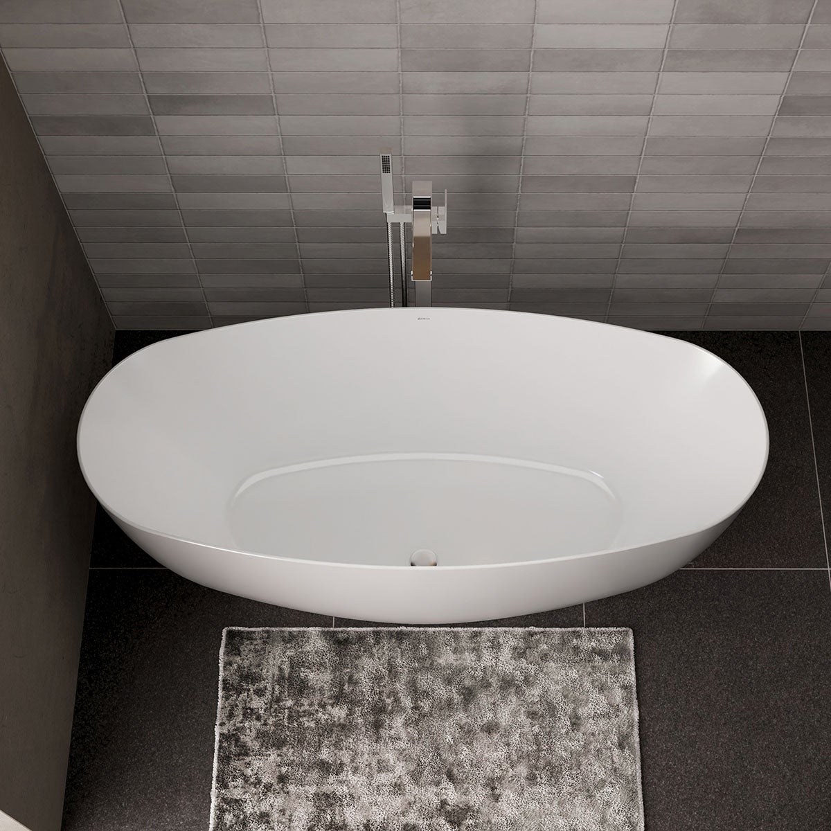 Bernstein Wanna wolnostojąca BELAQUA wanna owalna akrylowa biały połysk 170x80 cm - 4