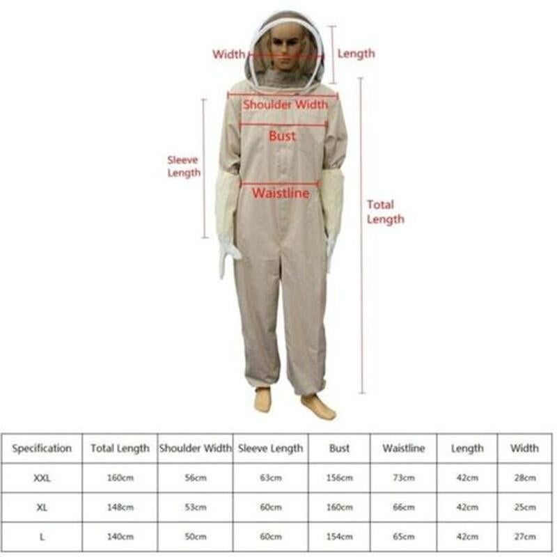 Combinaison d'apiculteur XXL – Équipement de protection en coton respirable – Gants longs inclus – Chapeau anti-abeilles intégré - 2