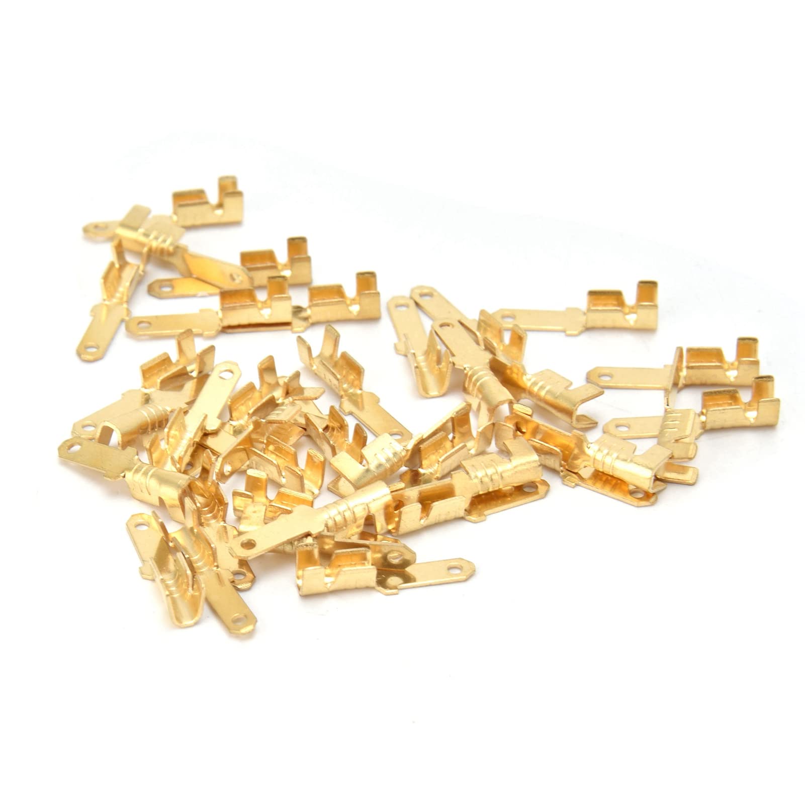 Connettori a forcella in ottone, morsettiera trasparente, manicotto a crimpare, forniture elettriche da 2,8 mm - 4