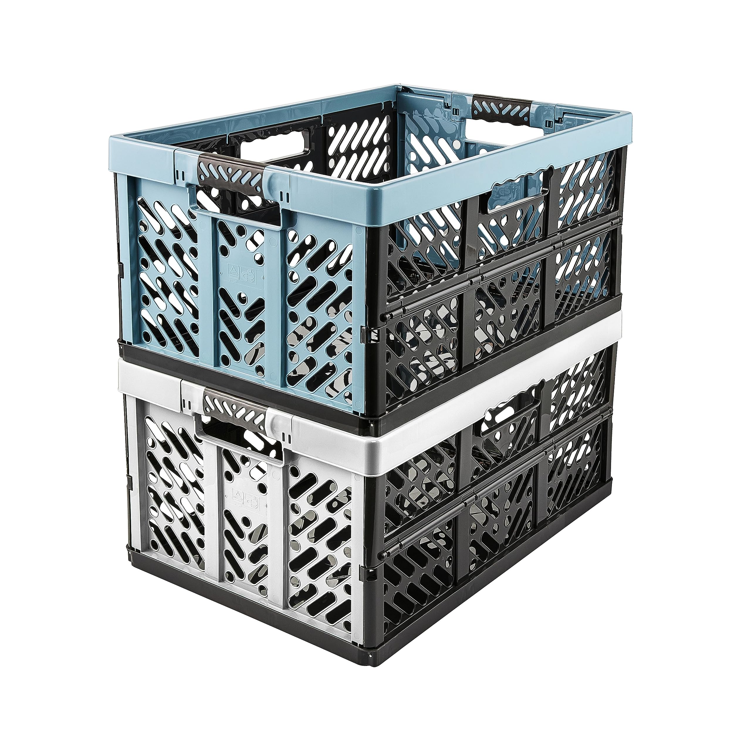 Casier de rangement professionnel pliant 45 litres - Gris - 6