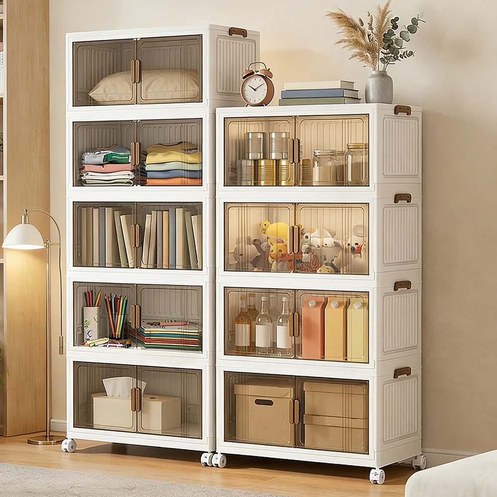 Armoire de rangement empilable et pliable à double accès, grande ...