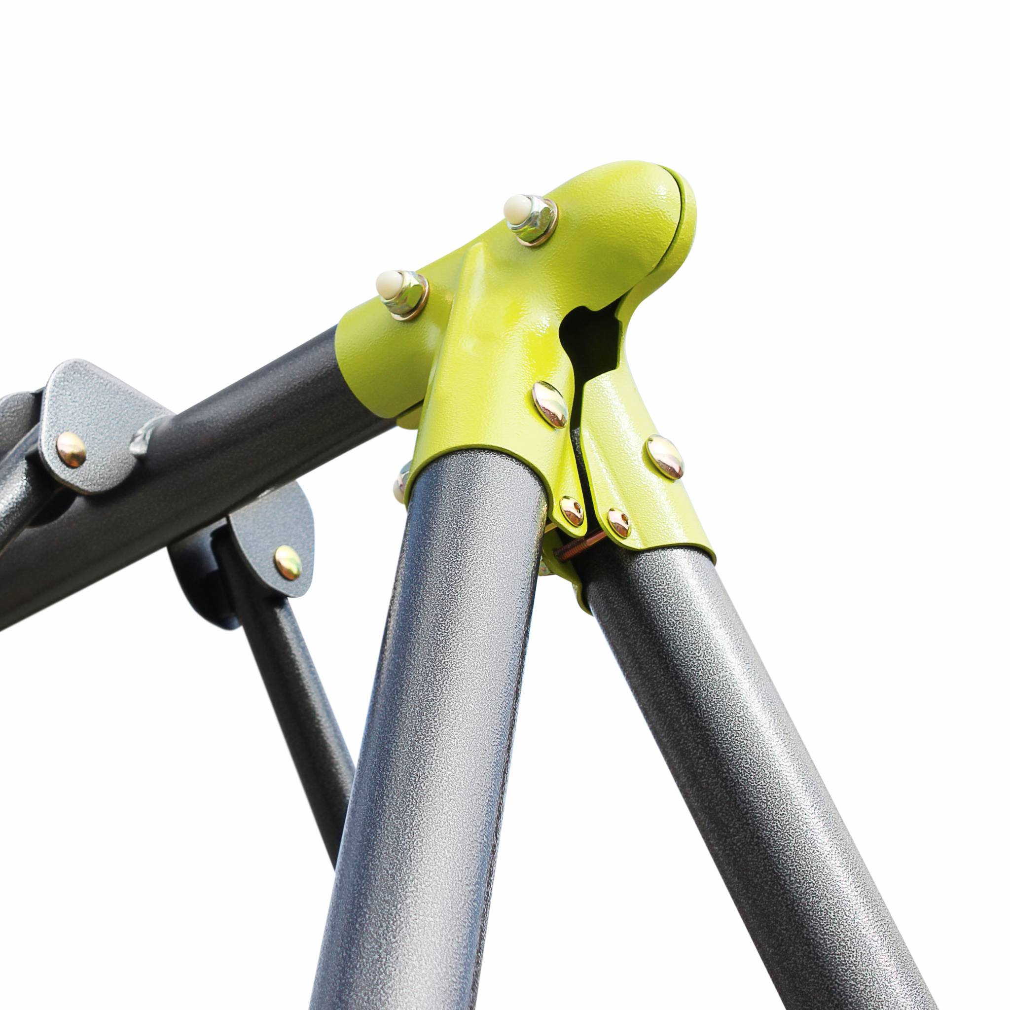 Balançoire 4 agrès Meltemi. portique 6 places avec 2 balançoires. 1 face à face et 1 nacelle. 223cm de hauteur. station - 6