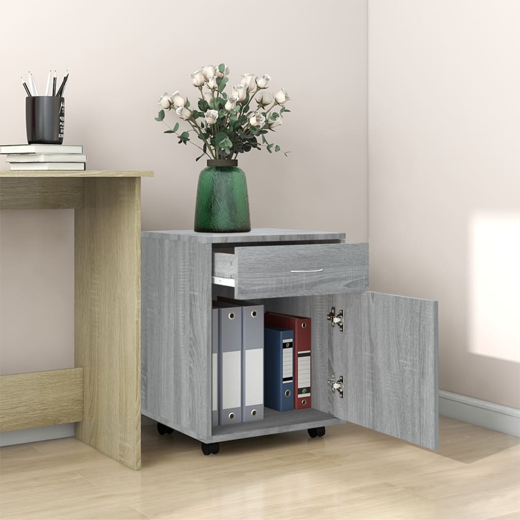 Maison Exclusive - Armadietto con Ruote Grigio Sonoma 45x38x54cm Legno Multistrato - 3