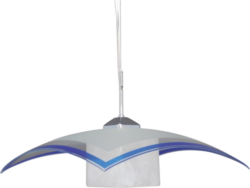 Lampa wisząca Vetro niebiesko-biała 1xE27x60W wym: 80 x 40 x 40 cm metal Kaja