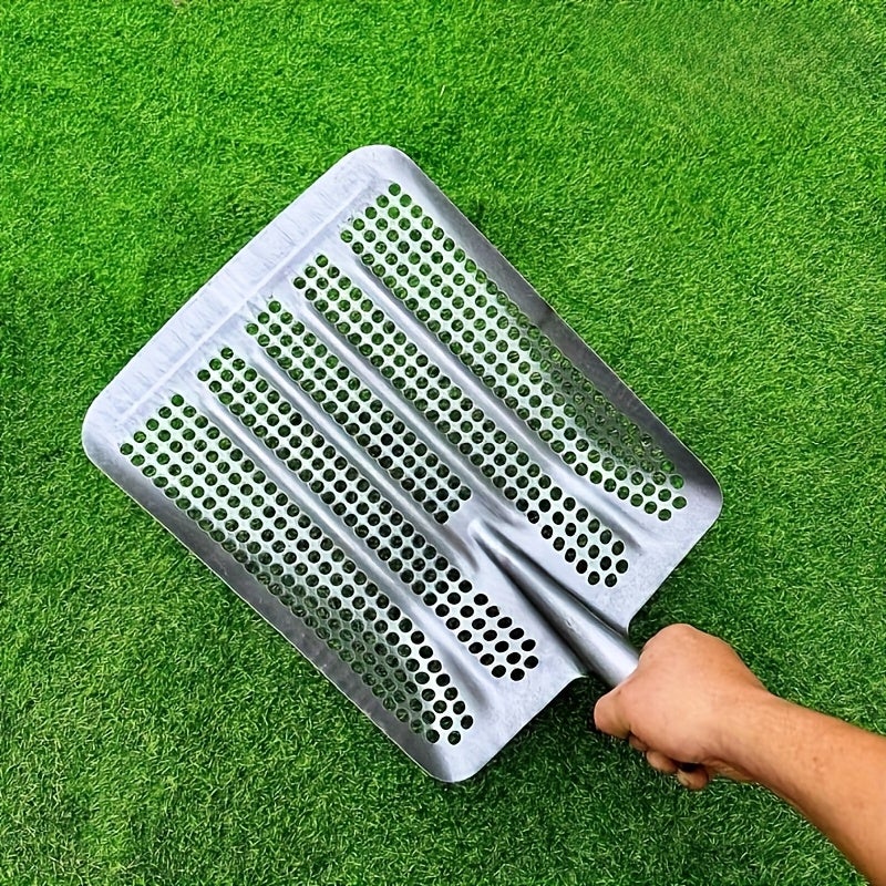 Pelle tamiseuse en acier au manganèse - Filtre à mailles robuste pour sable, roches et terre - Poignée ergonomique et construction durable - 5