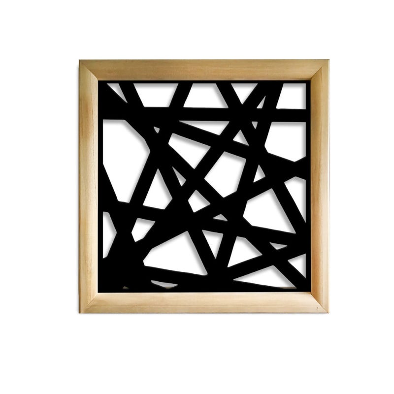 DIAGONAL MEDIUM - Kwadratowe moduły dekoracyjne z drewna i PVC - Rozmiar 73x73 cm - Grubość 64 mm - Kolor wewnętrzny CZARNY