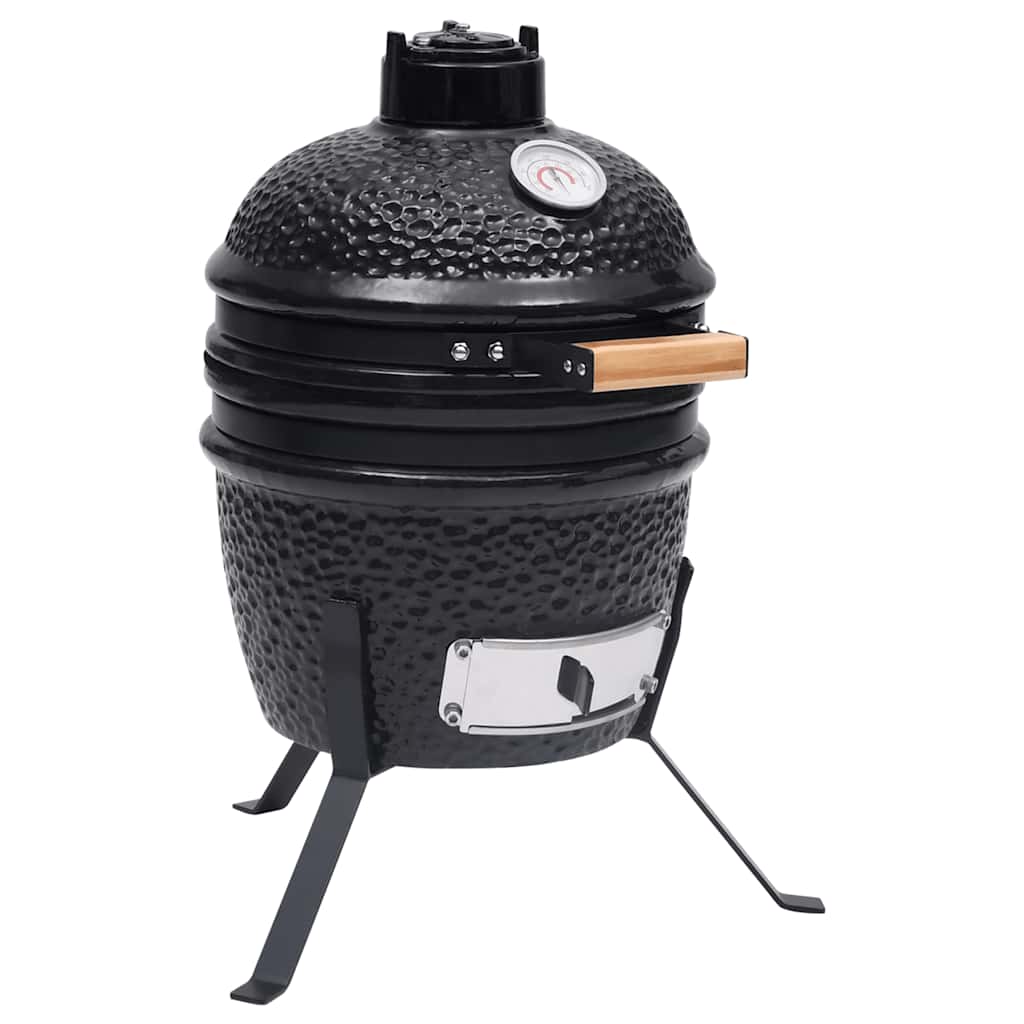Vidaxl Barbacoa 2 En 1 Ahumadora Kamado De Cerámica 56 Cm Negro , Leroy Merlin