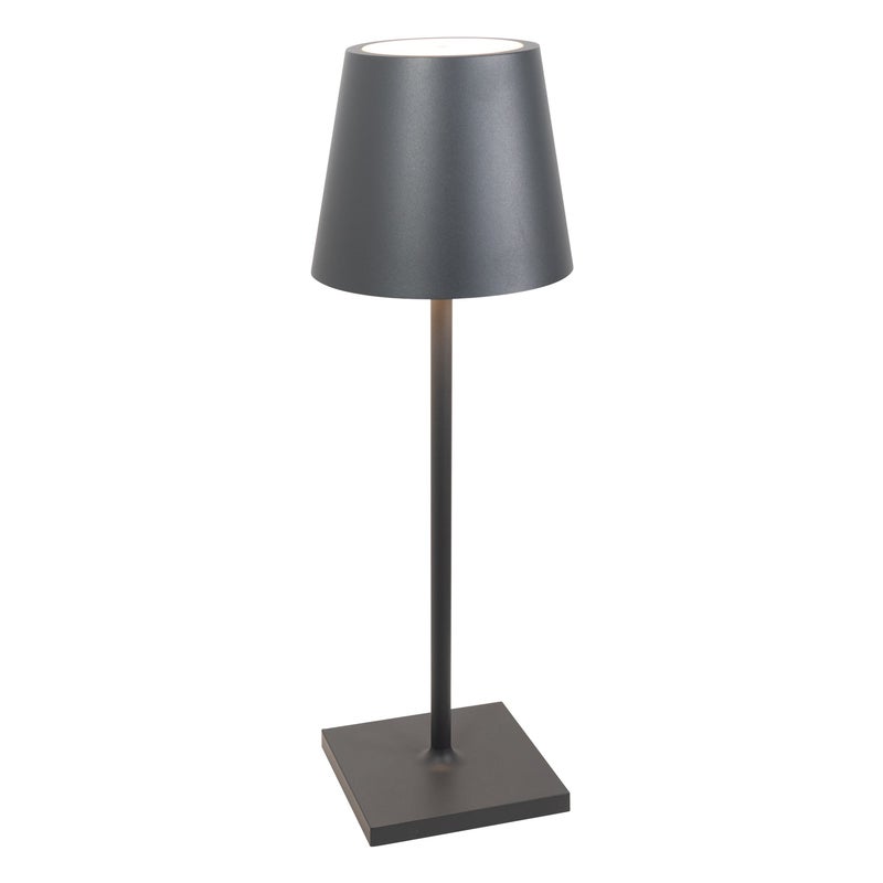 Zdjęcia - Lampa stołowa Zafferano LED Poldina L Desk, ciemnoszara, ładowalna i ściemnialna, z czasem pracy baterii do 12 godzin