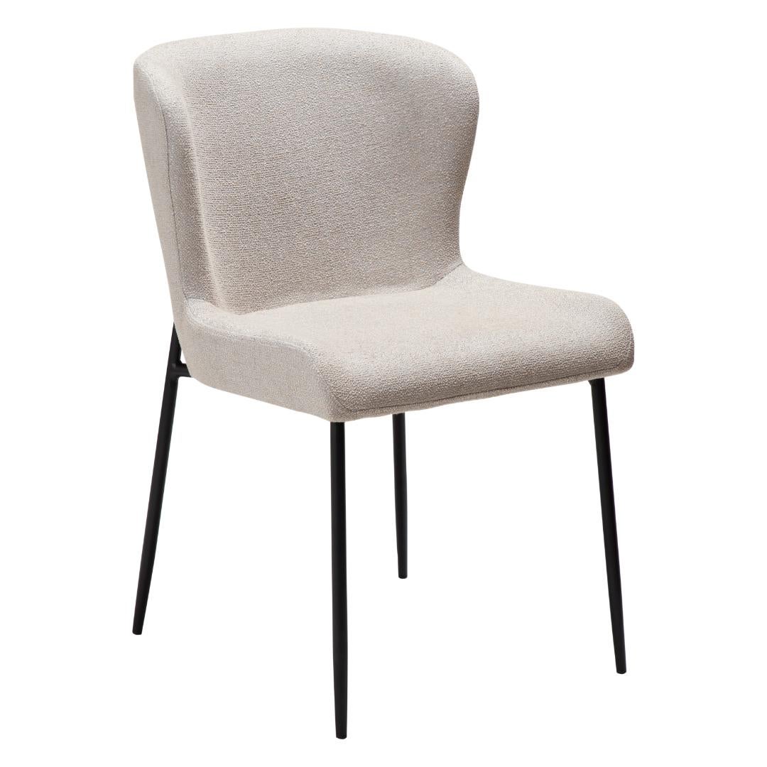 Glam Dan-Form krzesło stołowe bouclé jasnoszary.