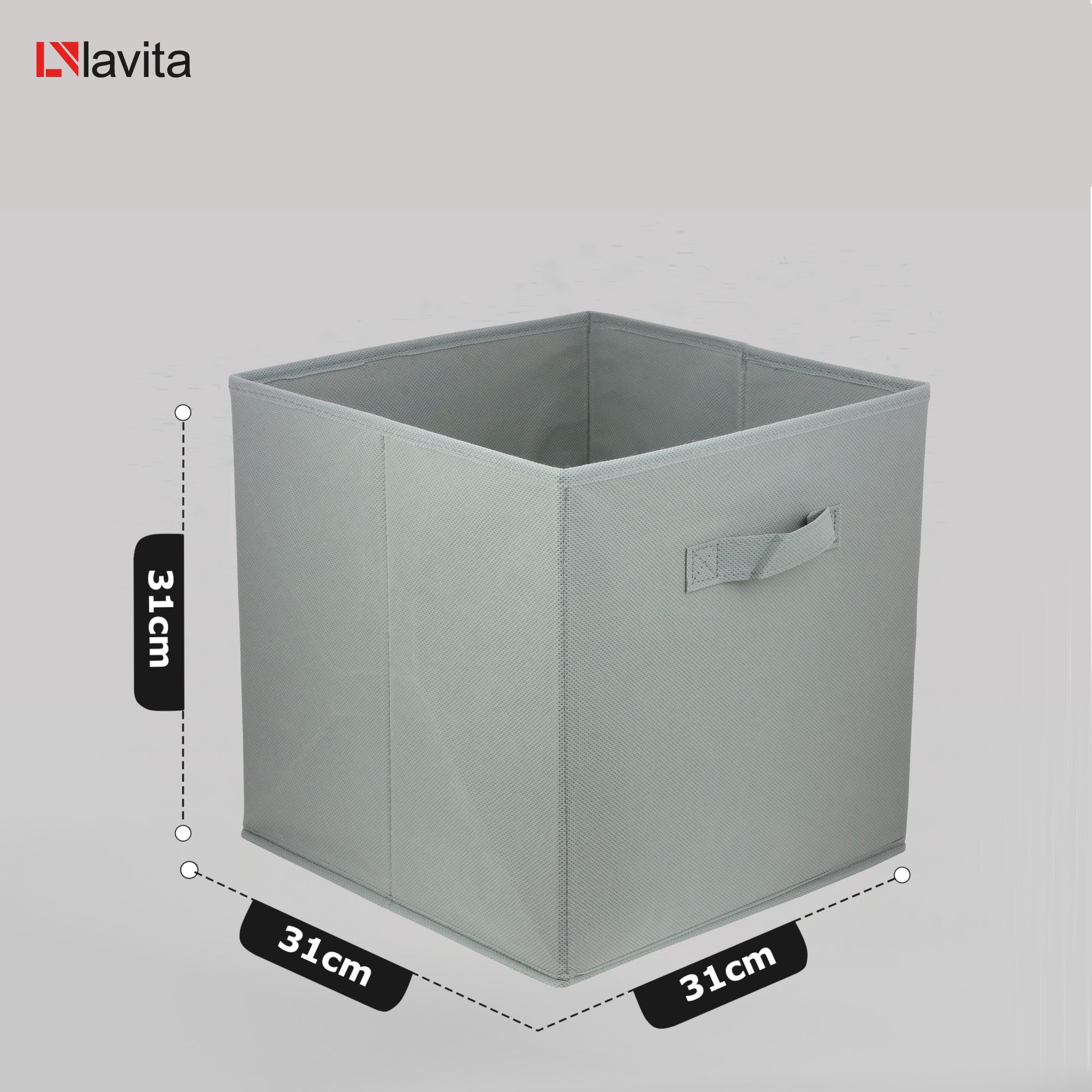 Boîte en carton Boîte textile 31x31x31 gris clair – light grey 31x31x31 - 2