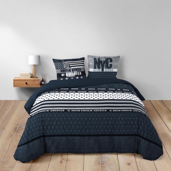 Housse de couette 240 x 220 cm coton 42 fils + 2 taies States - 3