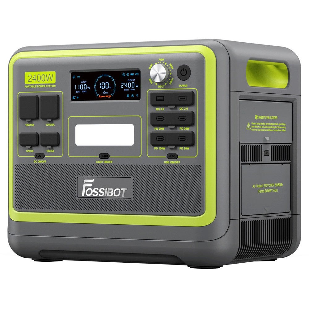 Station d'Énergie Portable FOSSiBOT F2400 2400W, 2048Wh LiFePO4, 16 Sorties - Vert - 7