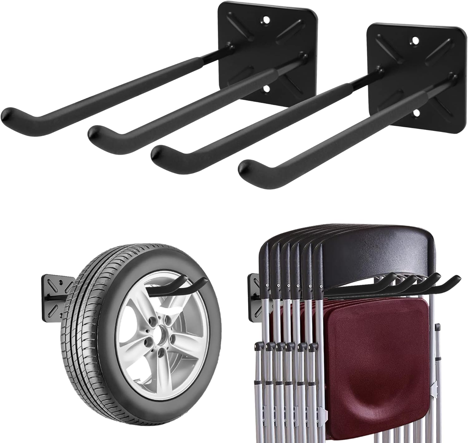 GBB Paquete De 12 Ganchos De Garaje, Ganchos De Acero