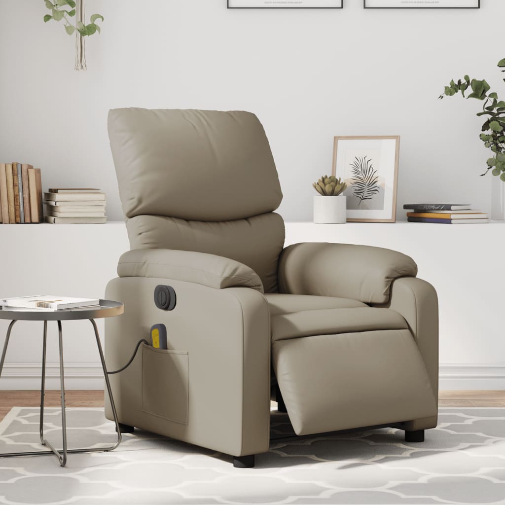 Fauteuil de massage，Fauteuil de Salon，Chaise de massage inclinable électrique cappuccino similicuir CDS91257 - 2
