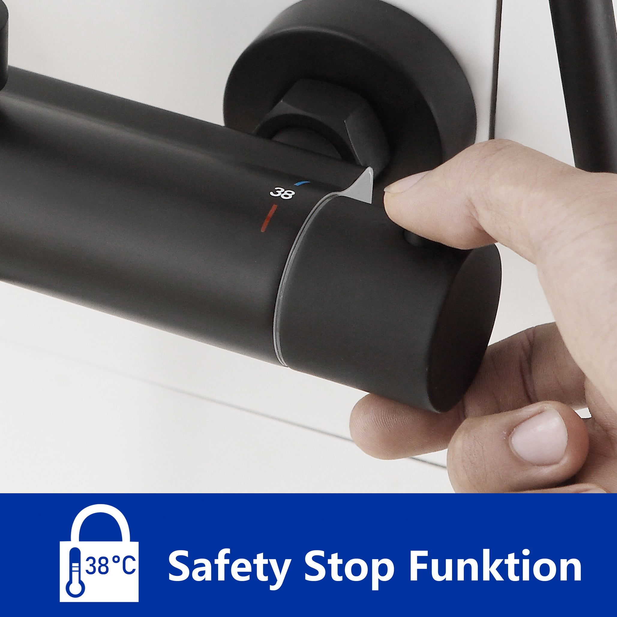 Cecipa max Noir Colonne de Douche Thermostatique avec Mitigeur Ensemble de Douche Hauteur Réglable Système Mitigeur Thermostatique Douche,EU Modèle - 9