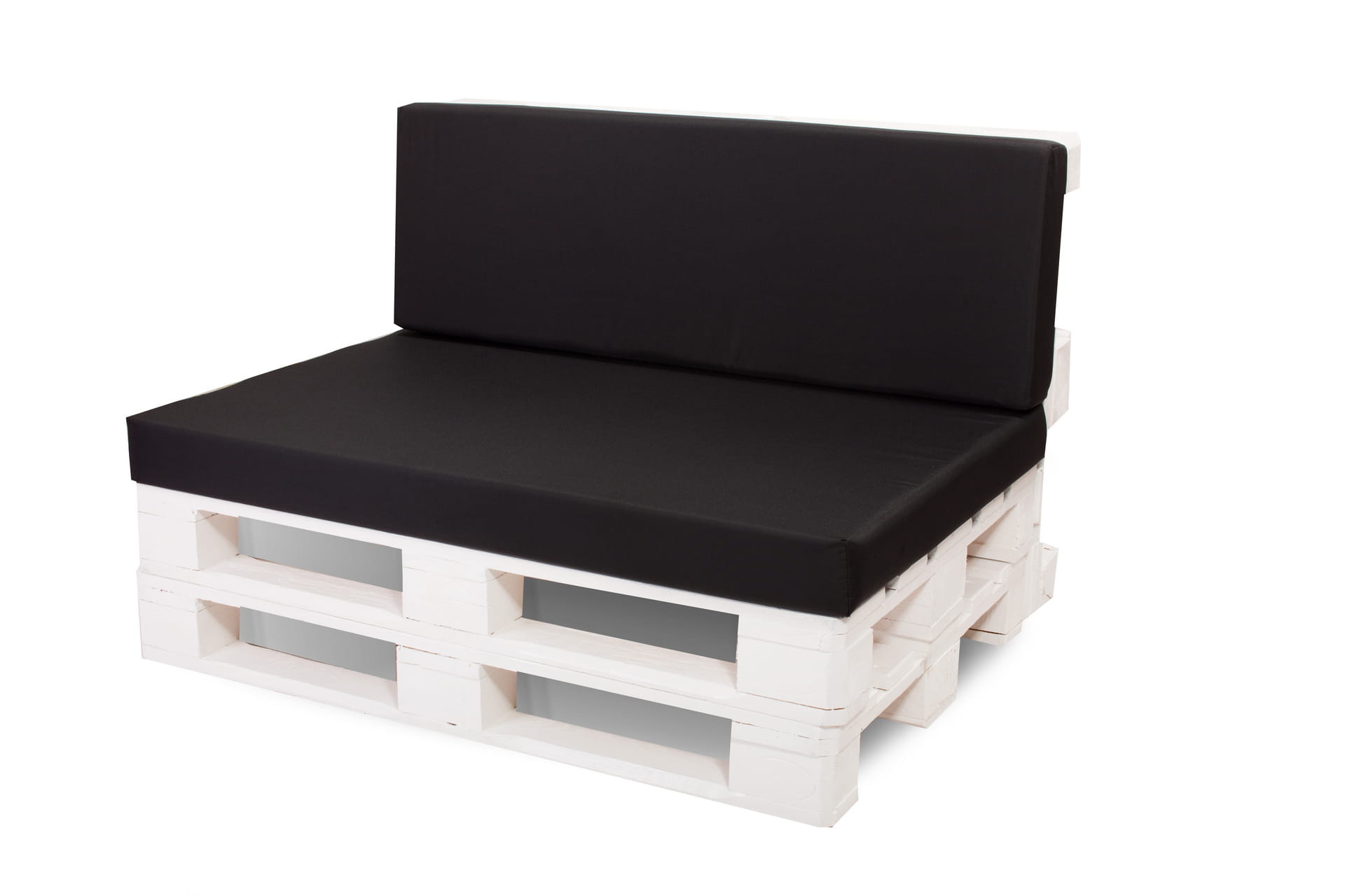 Conjunto de cojines para palets 120x60 asiento y respaldo 120x40cm/ cojines planos negro/ cojines de jardin/ para interior y exterior