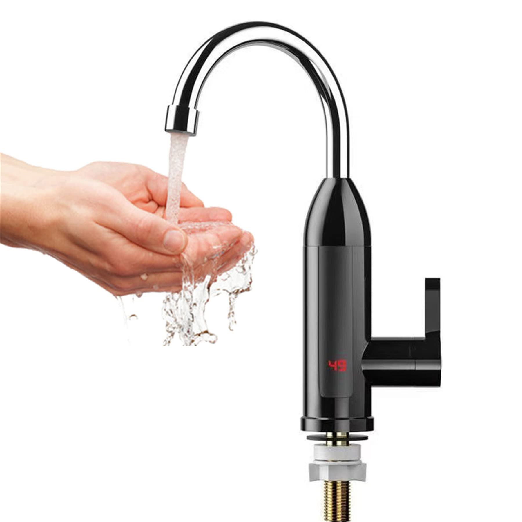 Leroy Merlin Calentador De Agua Eléctrico Para Cocina, Grifo De Agua Caliente Instantánea, Grifo De Agua Fría, Calentador De Agua Instantáneo Sin Tanque, Negro 