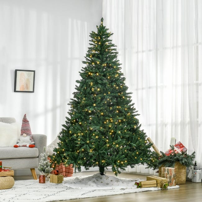 Sapin De Noël Artificiel 50 Cm Avec Neige - 55 Branches, Socle En Ciment - Décoration De Table, Réutilisable, Vert