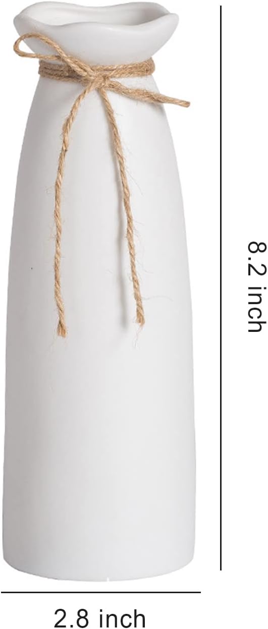 Jarrón de cerámica blanca, jarrón de flores secas, adecuado para la decoración del hogar moderno, un buen regalo. - 2