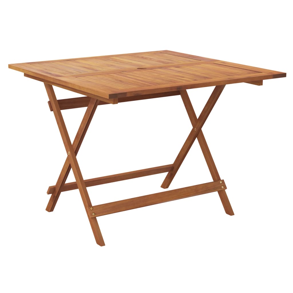 Mesa De Exterior Plegable Festnight - Madera De Acacia Maciza, 90x50x75 Cm, Marrón, Para Balcón O Jardín