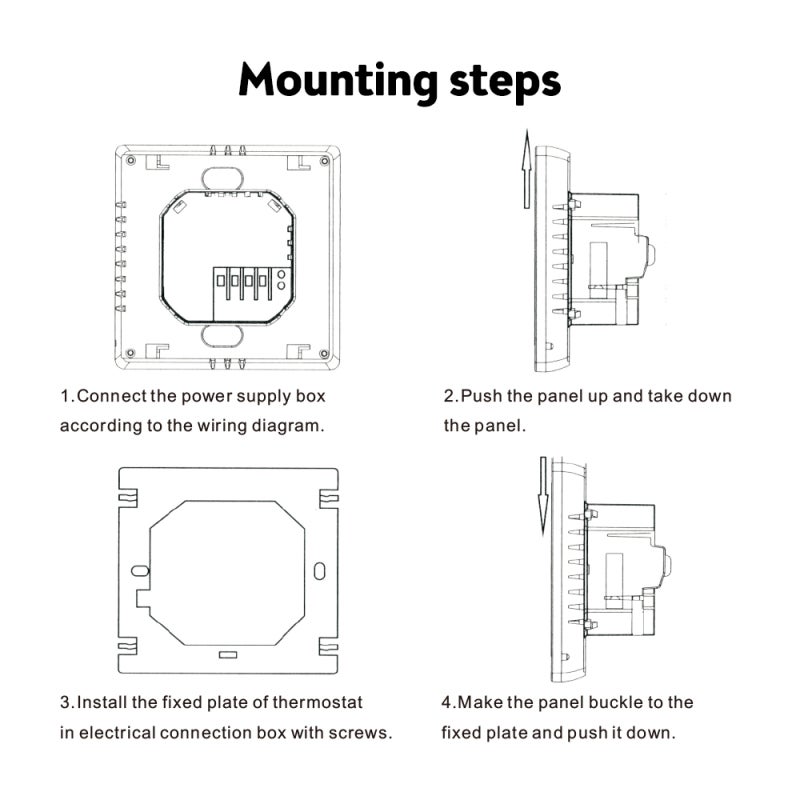 Thermostat intelligent programmable 5+2, Régulateur de température numérique à écran LCD, Installation DIY,compatible chauffage à eau 3A - 7