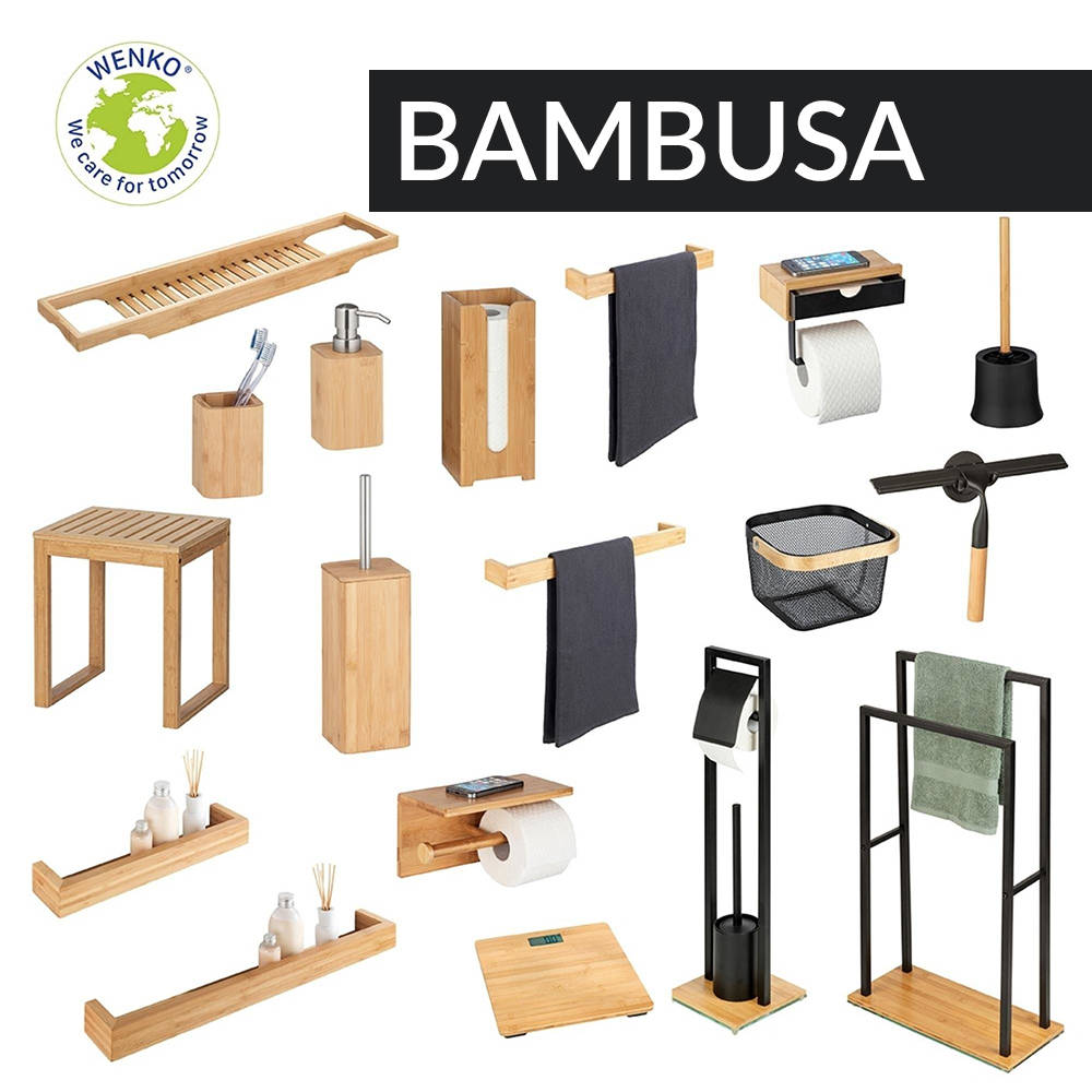 Uchwyt ścienny na papier toaletowy z blatem Bamboo Wenko - 5