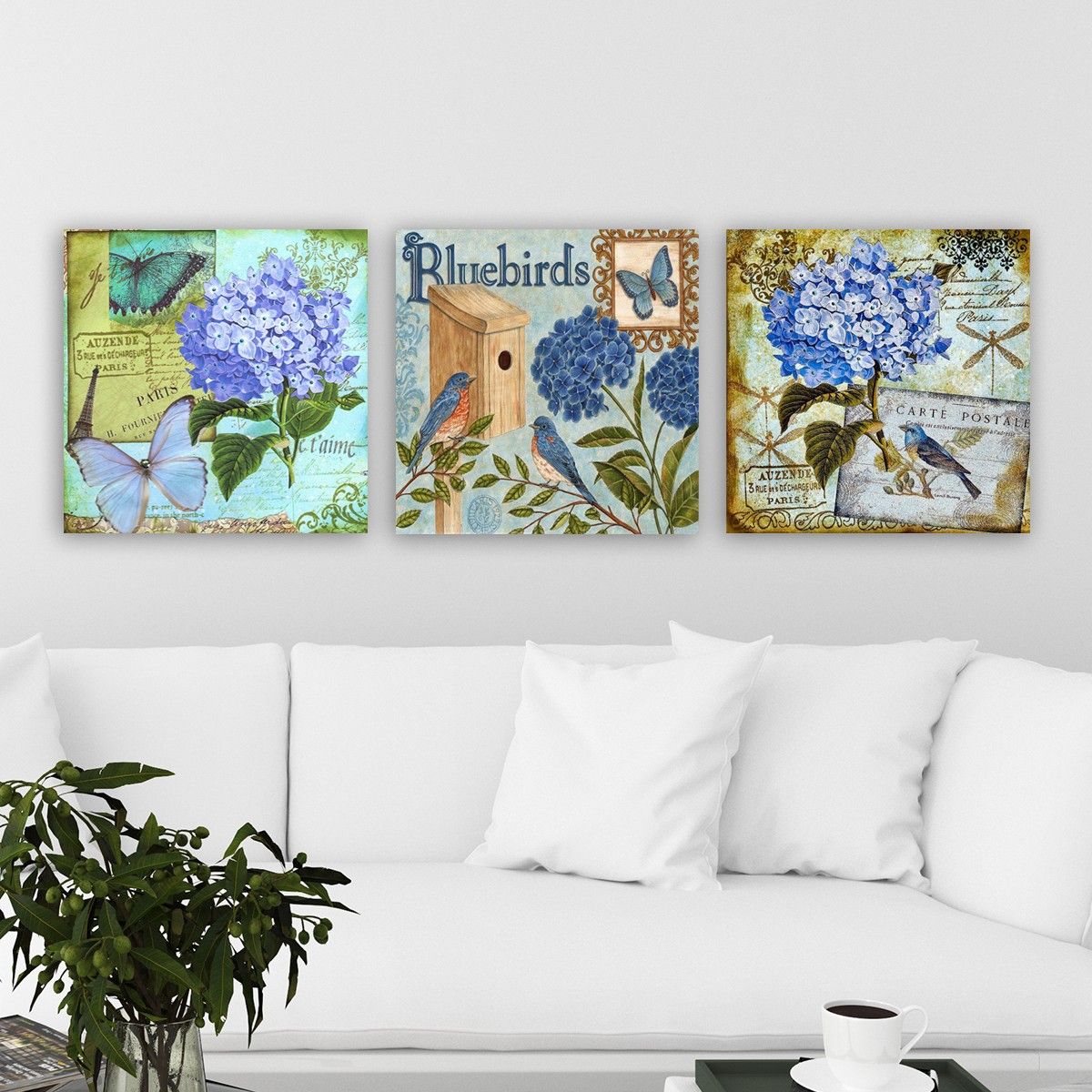 Lot de 3 tableaux Scaenicos 30cm Motif Conceptuel courrier vintage ...