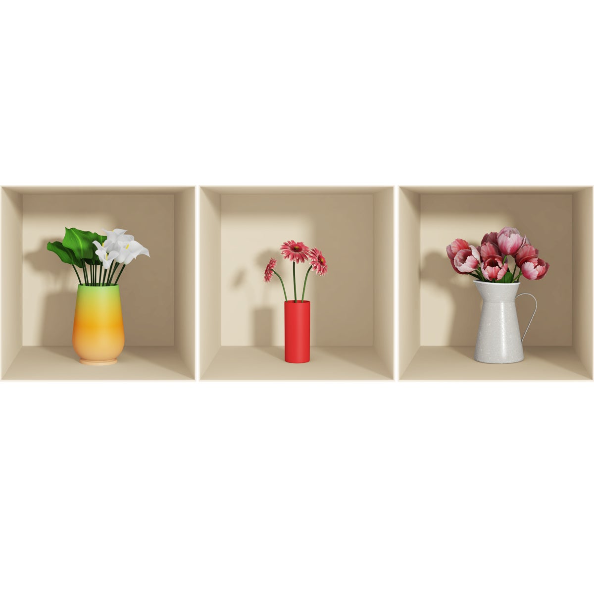 Adesivo 3D fiori - Sticker adesivo - adesivi murali - 40x120cm - 4