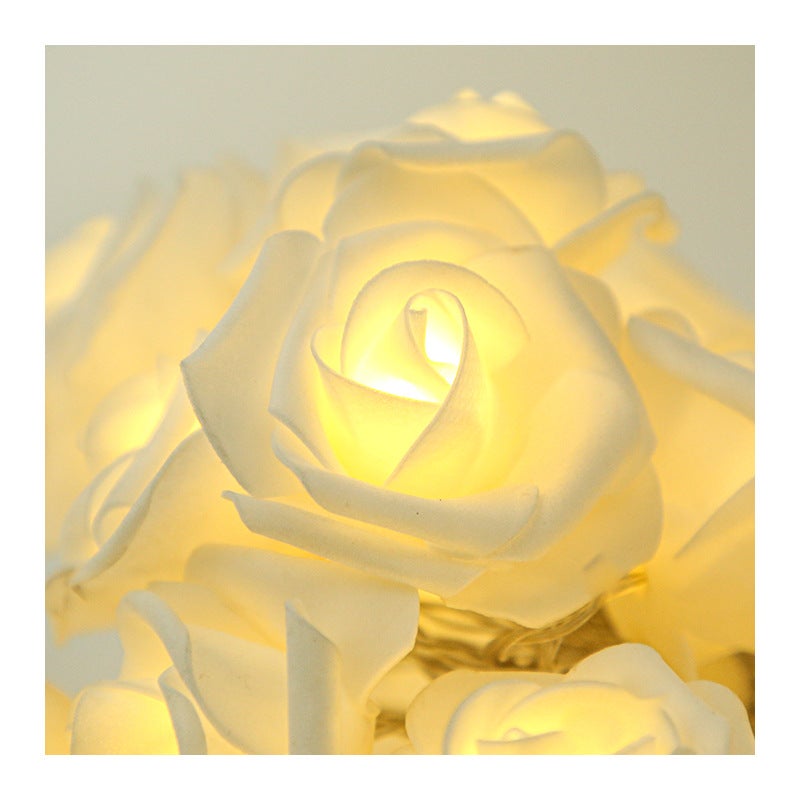 Guirlande Lumineuse Rose À Piles Fleur Blanc Chaud Fées Lumières Romantique Maison Jardin Décoration(3M 20LED) - 4