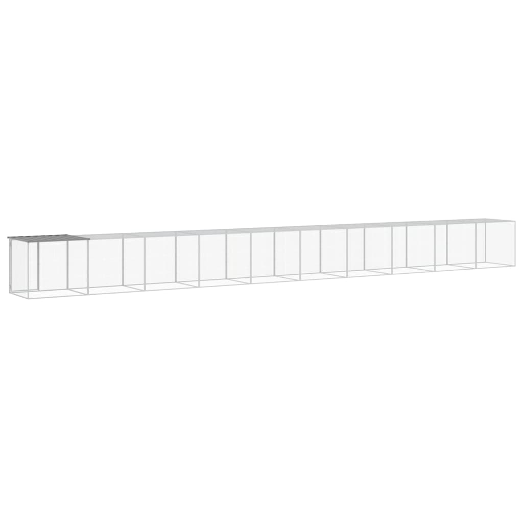 Galinheiro com teto 1003x98x90 cm aço galvanizado cinza-claro vidaXL - 4