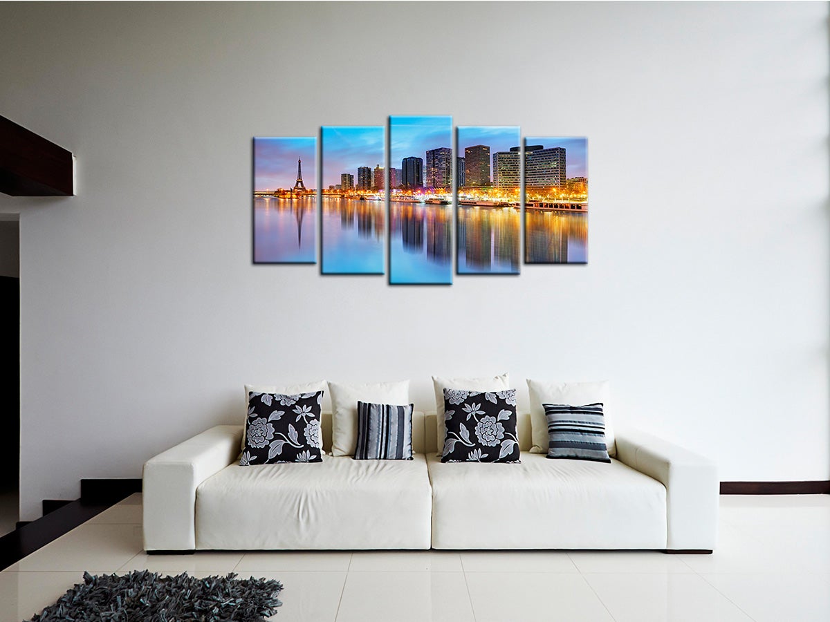 DECLINA, Tableau toile imprimée, Tableau photo La Seine Paris, 220x120 cm - 3